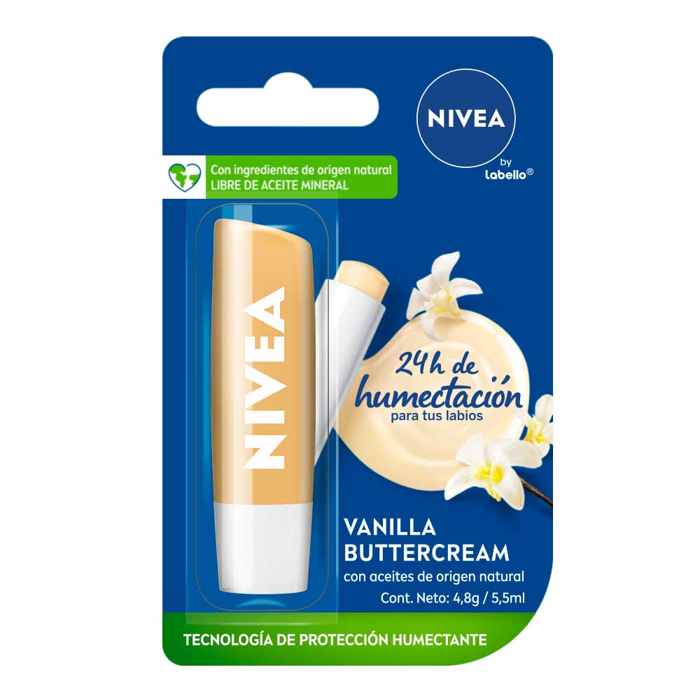 Nivea Vanilla Buttercream Lip Balm (4.8Gr / 0.16Oz): Non-Greasy, SPF 15, Cruelty-Free