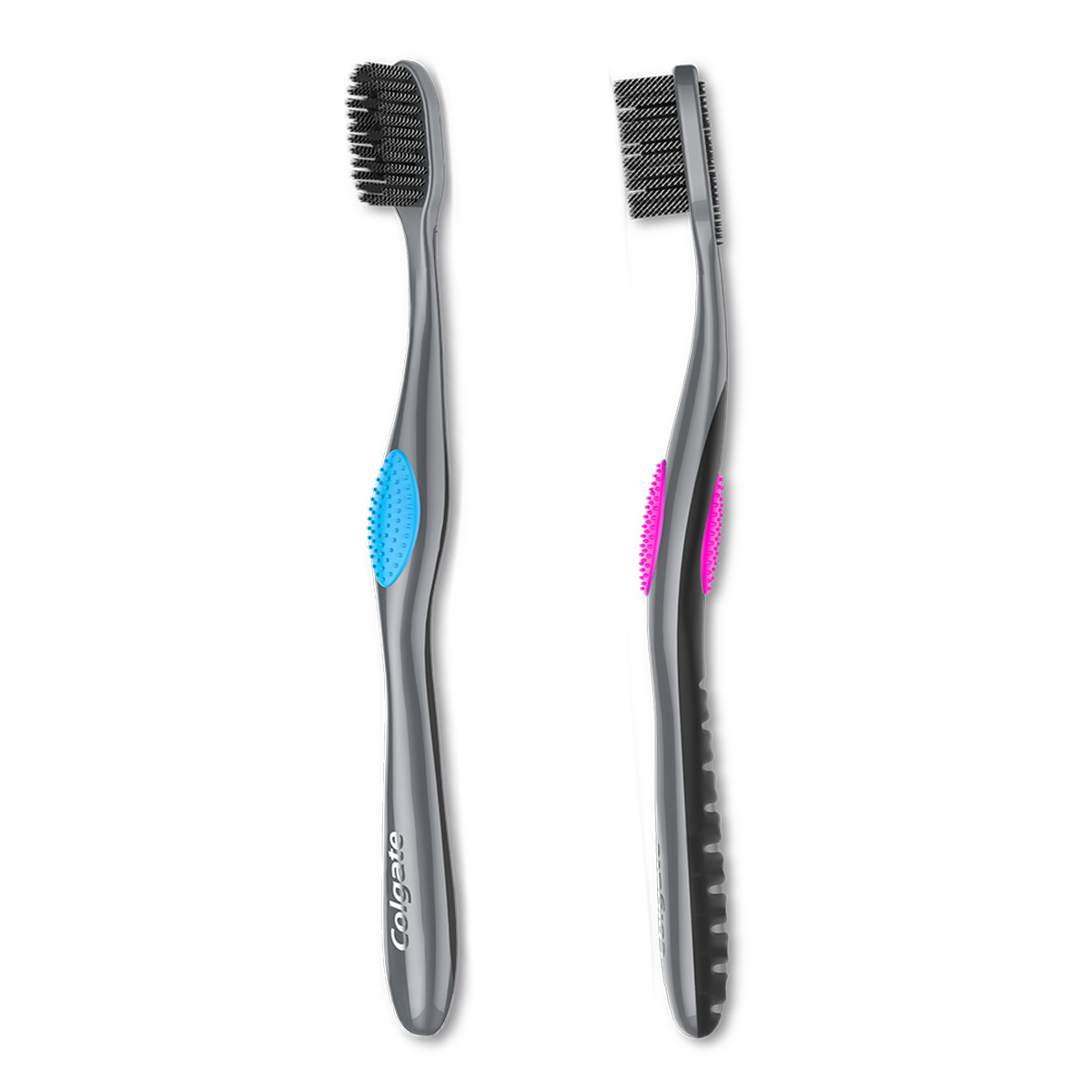2-Pack Colgate 360 Antibacterial Toothbrush with Soft Rubber Grip Handle and Ergonomic Design