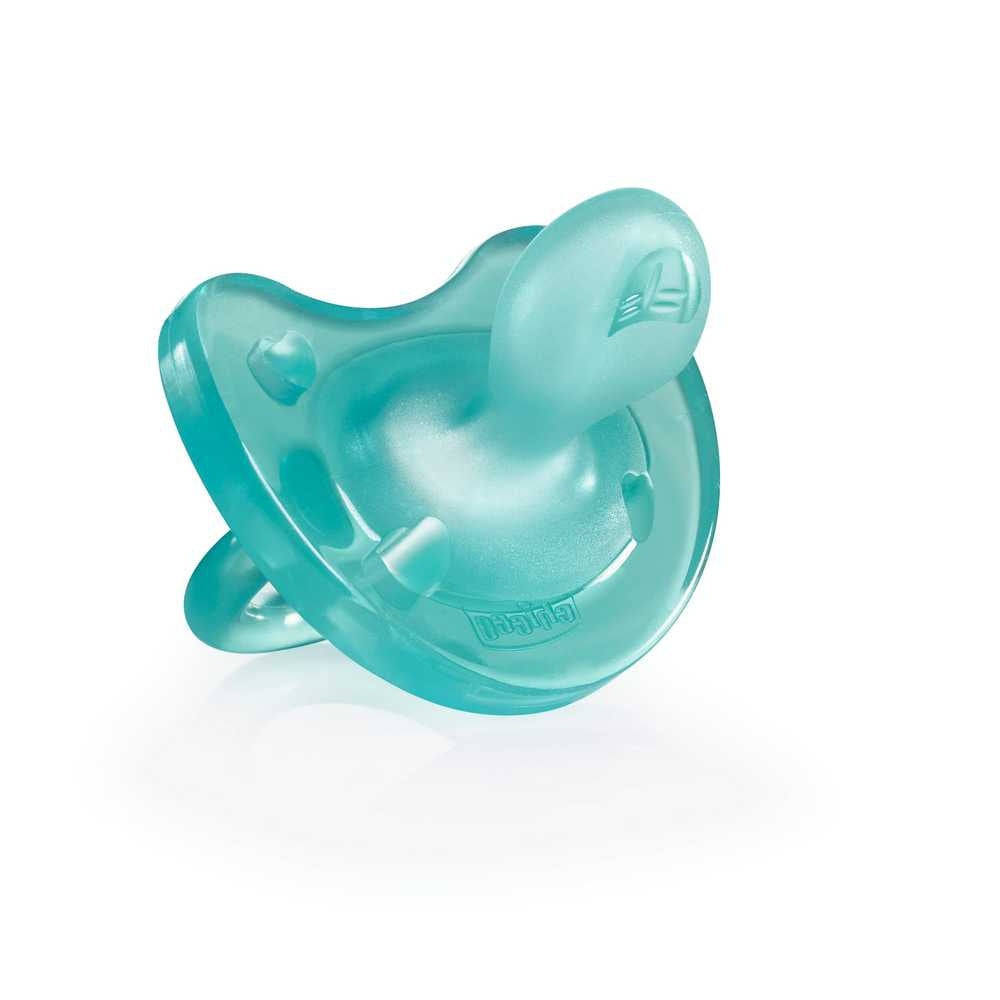Chicco Physiosoft 0-6M Pacifier Light Blue - 100% Silicone, Orthodontic Nipple & Air System