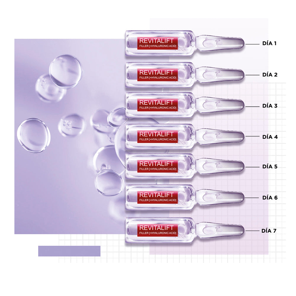 L'Oreal Paris Hyaluronic Acid Ampoules - Anti-Aging, Hydration, Firming (7 Units)