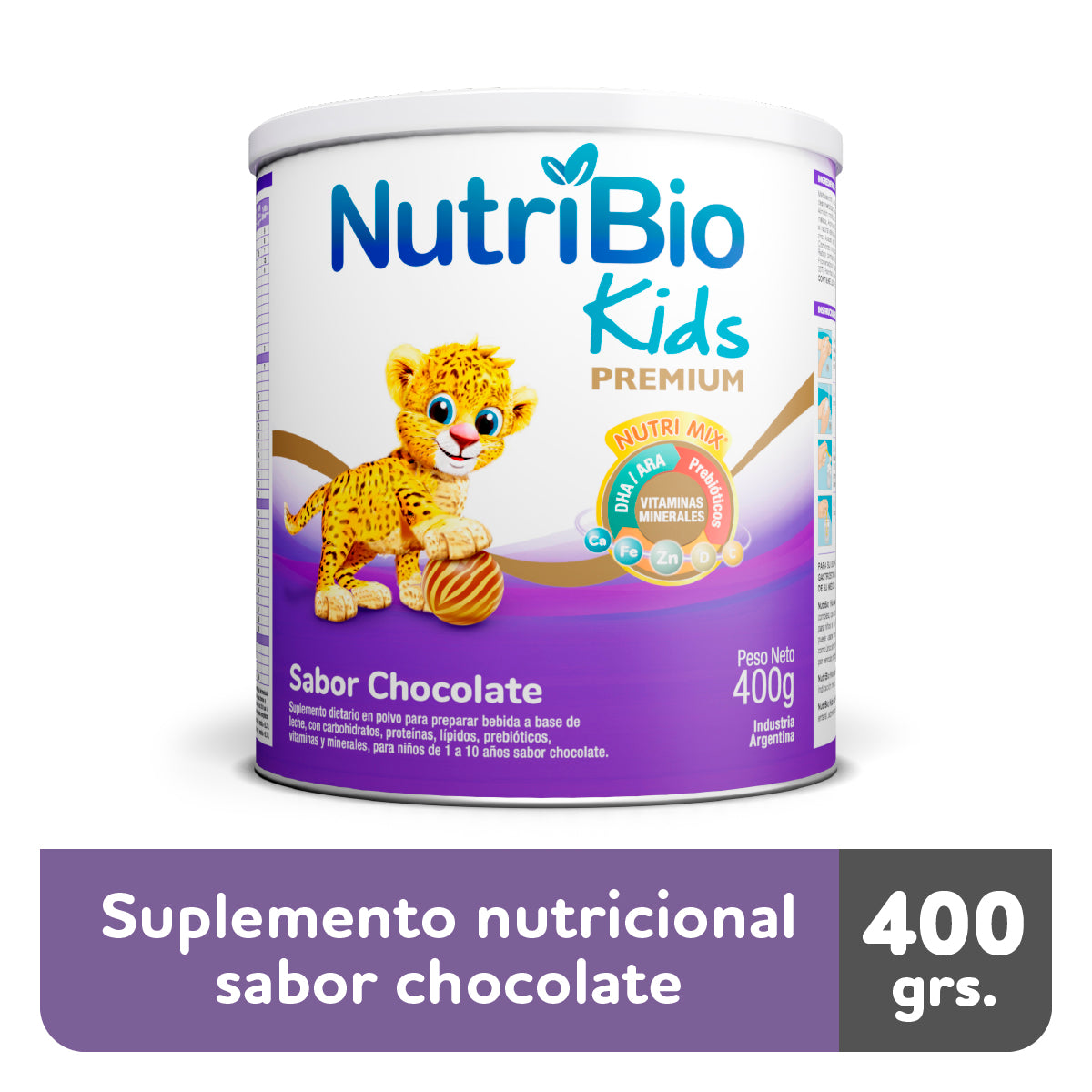 Nutribio Kids Chocolate Flavor (400Gr/13.52Oz): Complete Nutrition for Children with Prebiotics & Probiotics to Strengthen Immune System