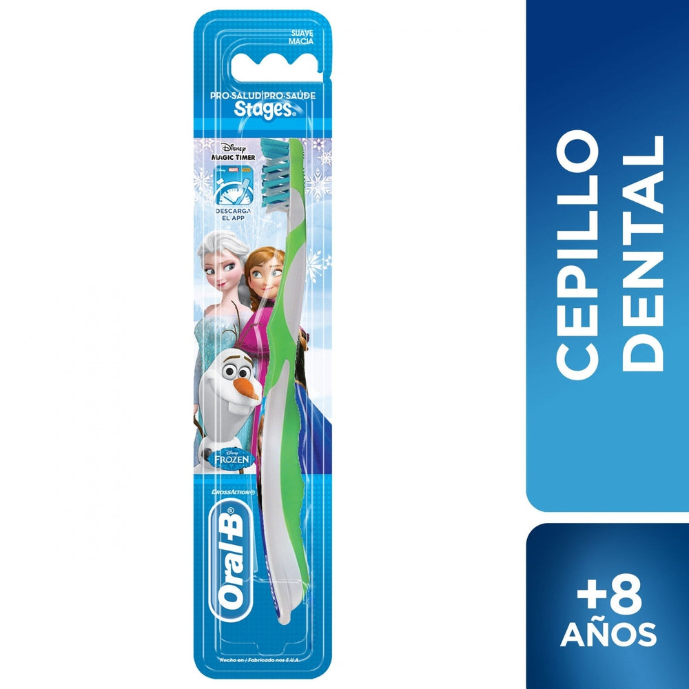 Oral-B Stages Frozen Soft Toothbrush: Soft Rubber Grip Handle, Suction Cup, Extra-Soft Bristles & Battery-Powered for Gentle Brushing